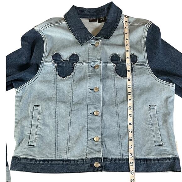 Disney Her Universe Mickey Mouse Denim Jacket Women’s Large Patchwork Vintage - Picture 9 of 15